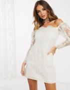 Missguided Lace Bridesmaid Dress In Cream-white