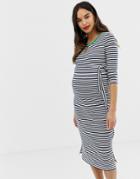 Mama. Licious Stripe Midi Dress - Multi
