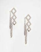 Pilgrim Chain Detail Earrings - Silver