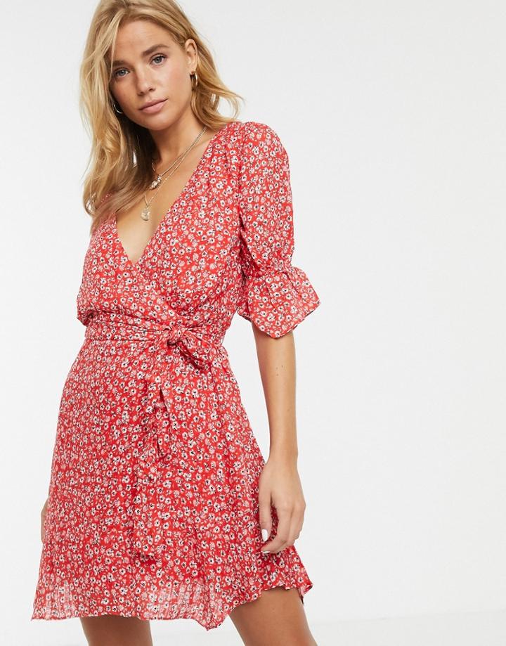 Stevie May Claret Floral Print Mini Dress-red