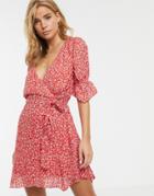 Stevie May Claret Floral Print Mini Dress-red