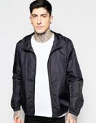 Brave Soul Lightweight Perforated Wind Cheater Jacket - Black
