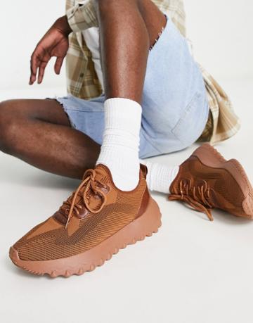 London Rebel X Flyknit Chunky Runner Sneakers In Brown
