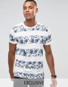 Jack & Jones Originals T-shirt With Printed Floral Stripe - White
