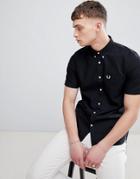 Fred Perry Classic Oxford Short Sleeve Shirt In Black - Black