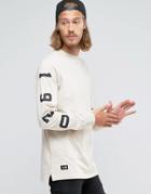 New Era Crafted Long Sleeve T-shirt With Sleeve Print - Beige