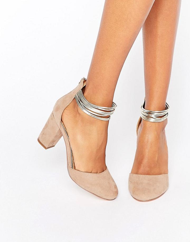 Miss Kg Kitten Heel 2 Part Shoes - Beige