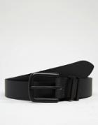 Asos Smart Leather Belt With Keeper - Black