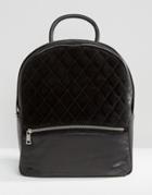 Urbancode Backpack With Quilted Suede Panel - Black