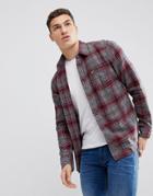 Hollister Flannel Shirt In Burgundy - Red