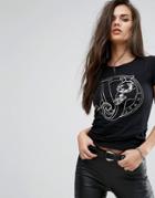 Versace Jeans Logo T-shirt With Foil Detail - Black