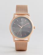 Limit Mesh Strap Watch In Rose Gold Exclusive To Asos - Gold