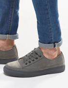 Asos Sneakers In Gray Faux Suede With Toe Cap - Gray
