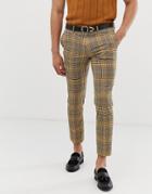 River Island Skinny Fit Pants In Yellow Check