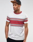 Asos T-shirt With Contrast Ringer And Retro Stripe - Off White