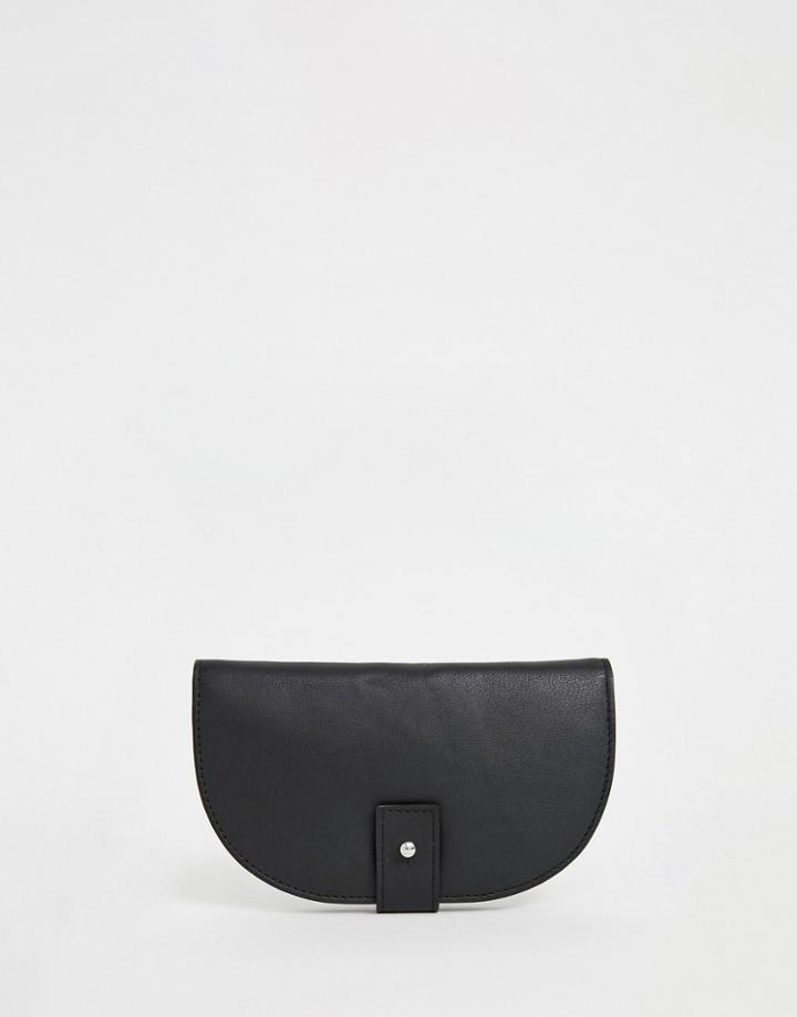 Asos Design Leather Half Moon Purse - Black