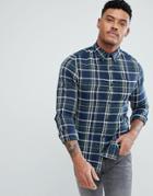 New Look Regular Fit Shirt In Blue And Green Check - Blue