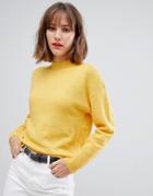 Esprit High Neck Lightweight Sweater In Yellow - Yellow