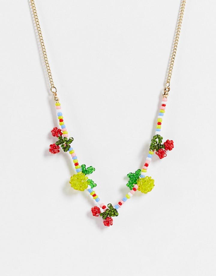 Monki Reverie Fruit Necklace Multi