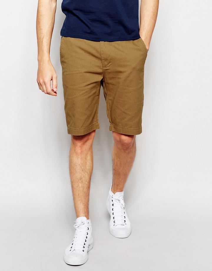 D-struct Turn Up Chino Shorts - Tan