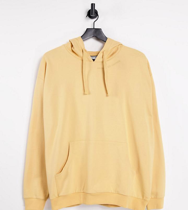 Reclaimed Vintage Inspired Cotton Unisex Hoodie In Washed Sand - Yellow - Part Of A Set