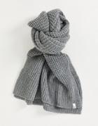 Selected Homme Knitted Cable Scarf In Gray-grey