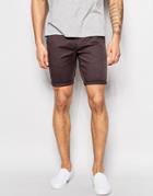 Asos Chino Shorts In Skinny Fit In Mid Length - Washed Black
