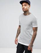 Asos Longline Muscle T-shirt With Hem Extenders In Gray - Gray