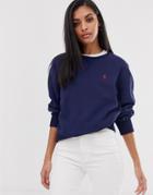 Polo Ralph Lauren Classic Logo Crew Neck Sweater-navy