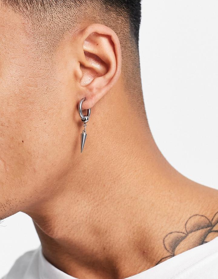 Svnx Feather Charm Earrings In Silver