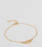 Asos Design Gold Plated Sterling Silver Abstract Lips Bracelet - Gold