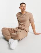River Island T-shirt & Sweatpants Set In Stone-neutral