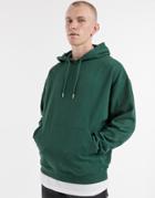 Asos Design Oversized Hoodie With T-shirt Hem In Green