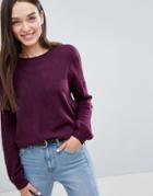 Jdy Octavia Wool Blend Knit Sweater - Purple