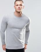 Asos Lightweight Crew Sweatshirt - Gray Marl