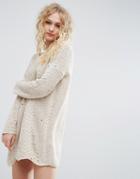 Asos Sweater Dress In Cable And Ladder Stitch - Cream