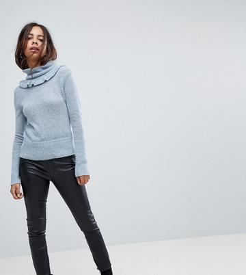 Lost Ink Petite Coated Skinny Pants - Black