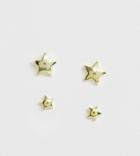 Kingsley Ryan Sterling Silver Gold Plated Star Stud Earrings - 2 Pack - Gold