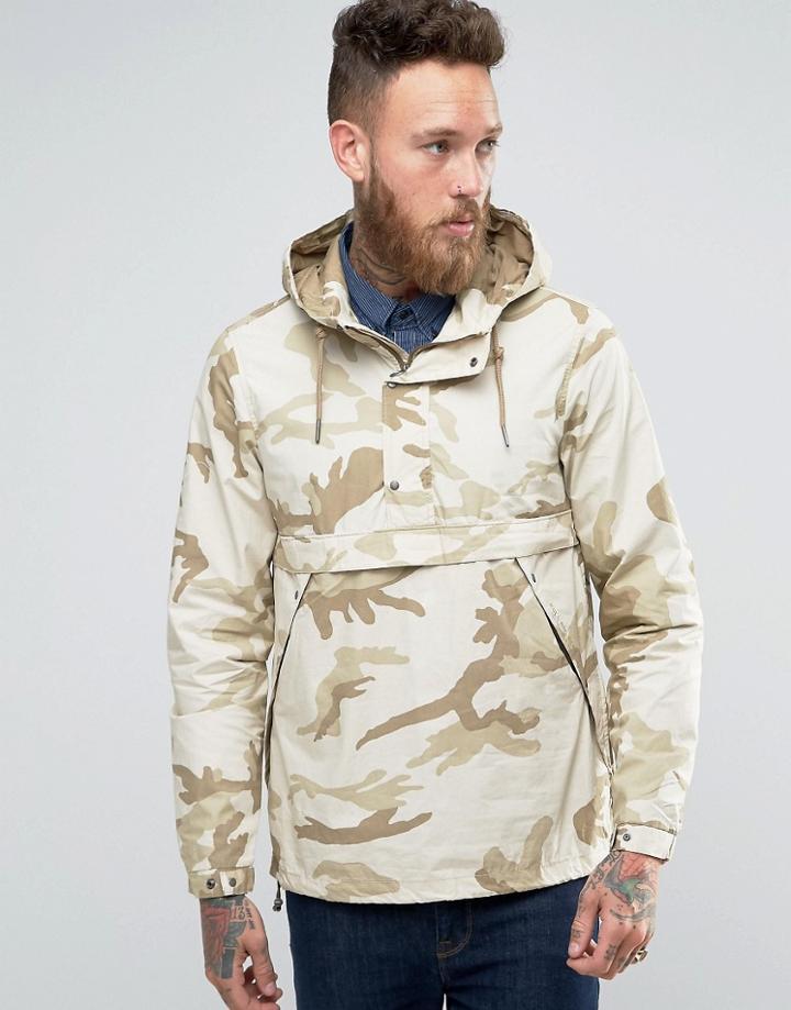 Pull & Bear Camo Jacket With Hood - Green