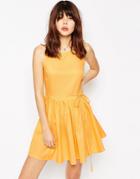 Asos Mini Sundress With Full Skirt - Yellow