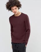 Asos Alpaca Mix Ribbed Sweater - Purple