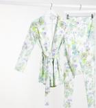 Asos Design Maternity Jersey Wrap Suit Blazer In White Floral-multi