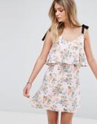 Miss Selfridge Tie Shoulder Floral Dress - Multi