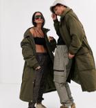 Reclaimed Vintage Unisex Long Puffer Jacket