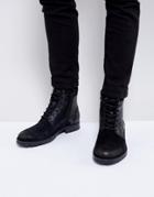 Jack & Jones Leather Boots - Black