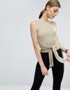 Asos Top With Obi Tie - Green
