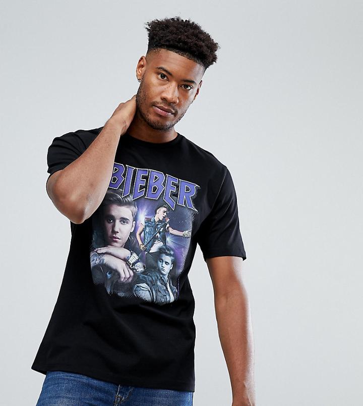 Asos Tall Justin Bieber Relaxed T-shirt - Black