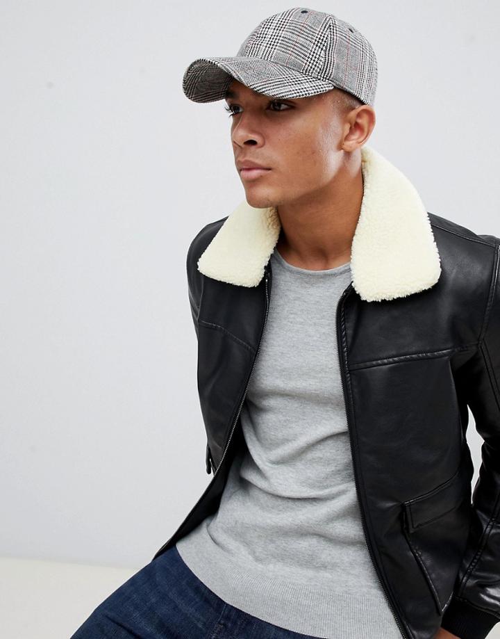 New Look Cap In Check - Brown