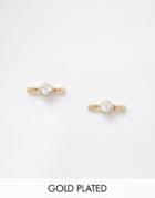 Pilgrim Rose Gold Bar Stud Earrings - Gold