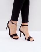 Call It Spring Ahlberg Satin Barely There Heeled Sandals - Black